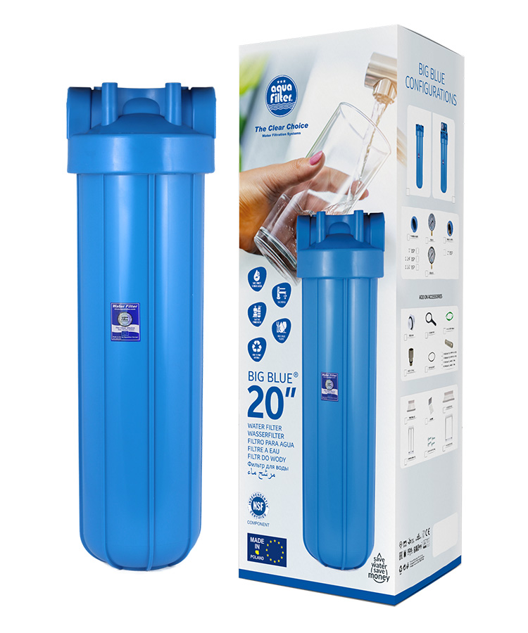 Aquafilter 20" Filter Housing – 1" BSP – Blue Sump