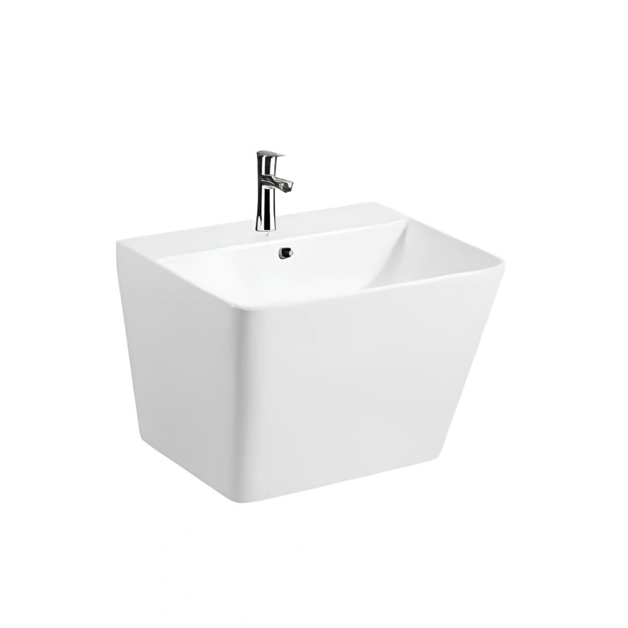 FBT White Semi Pedestal Rectangular Basin – 909-W